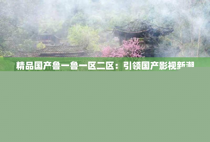 精品国产鲁一鲁一区二区：引领国产影视新潮流
