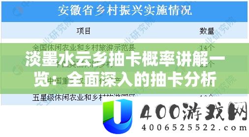 淡墨水云乡抽卡几率讲授一览：周全深化的抽卡剖析