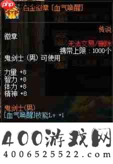 狂战士白金徽章技能推荐