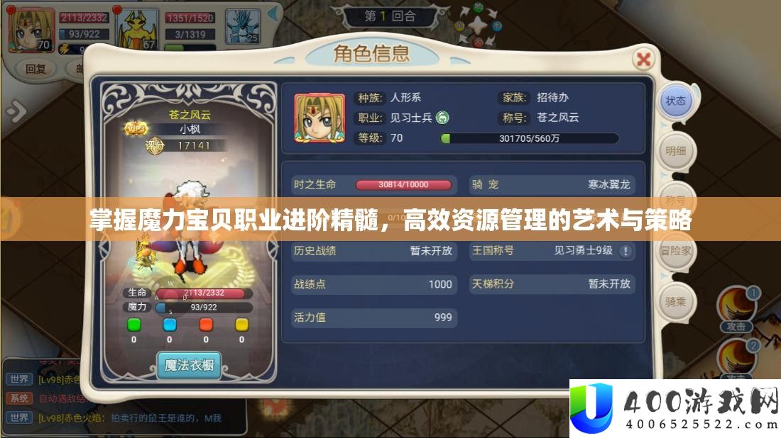 掌握魔力宝贝职业进阶精髓，高效资源管理的艺术与策略