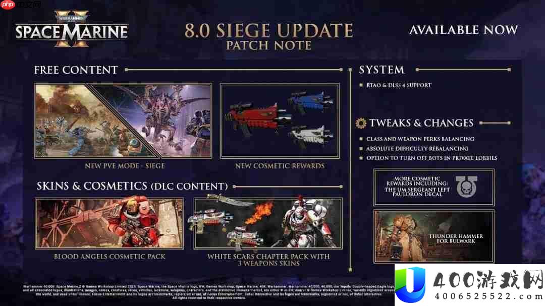 战锤40K：星际兵士29月严重更新！新职业武器和DLC！