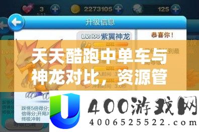 天天酷跑中单车与神龙对比，资源管理、高效使用技巧及避免资源浪费策略