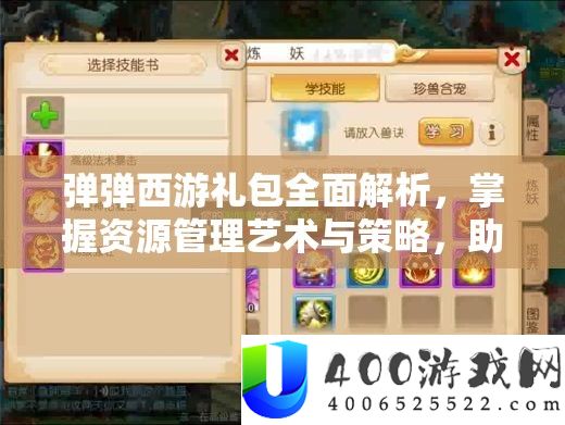 弹弹西游礼包全面解析，掌握资源管理艺术与策略，助力游戏进阶
