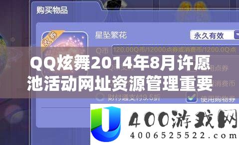 QQ炫舞2014年8月许愿池活动网址资源管理重要性及高效运用策略