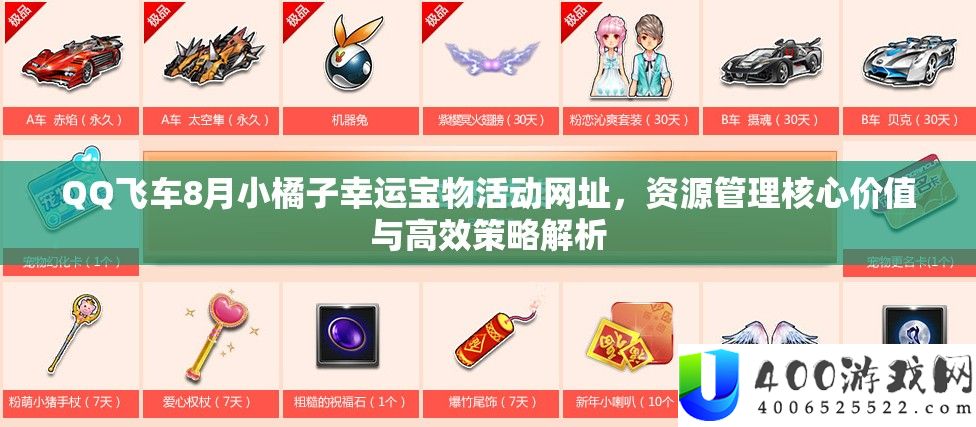 QQ飞车8月小橘子幸运宝物活动网址
