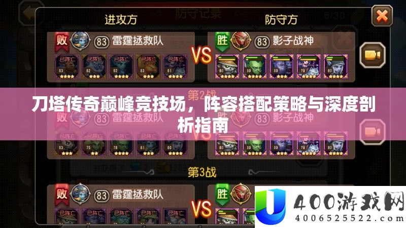 刀塔传奇巅峰竞技场，阵容搭配策略与深度剖析指南