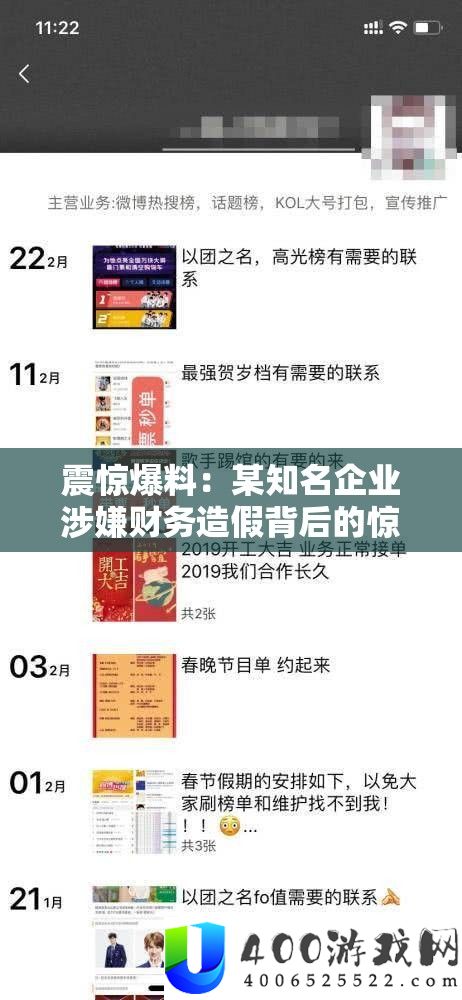 震惊爆料：某知名企业涉嫌财务造假背后的惊人内幕