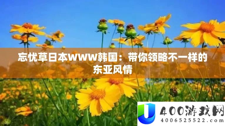 忘忧草日本WWW韩国：带你领略不一样的东亚风情