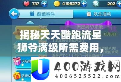 揭秘天天酷跑流星狮爷满级所需费用，高效资源管理的策略与艺术