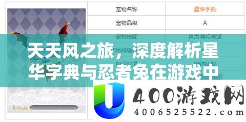 天天风之旅，深度解析星华字典与忍者兔在游戏中的资源管理策略对决