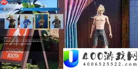 FF7RE官推分享克劳德泳装设定图