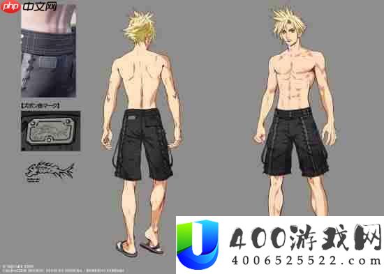 FF7RE官推分享克劳德泳装设定图