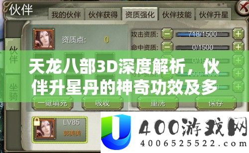 天龙八部3D深度分析，火伴升星丹的奇异成效及多元化取得技巧
