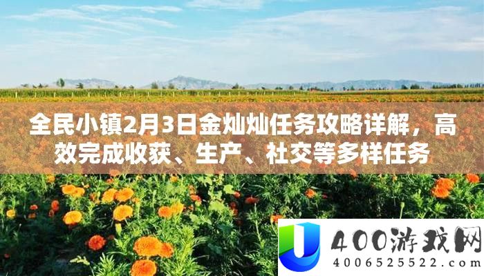 全民小镇2月3日金灿灿使命攻略详细解答，高效完成播种、消费、社交等多样使命