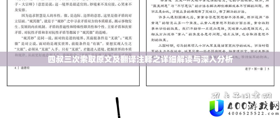 四叔三次索取原文及翻译注释之具体解读与深化剖析