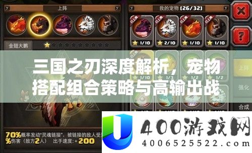 三国之刃深度解析，宠物搭配组合策略与高输出战斗技巧揭秘
