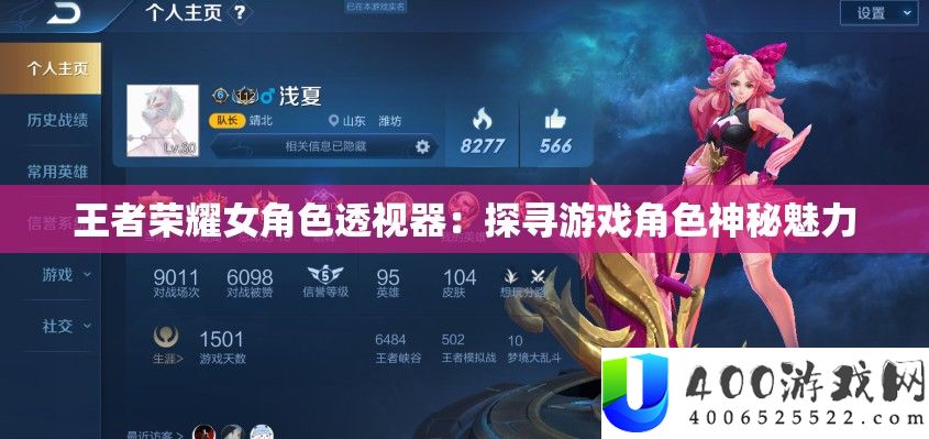 王者荣耀女角色透视器：探寻游戏角色神秘魅力
