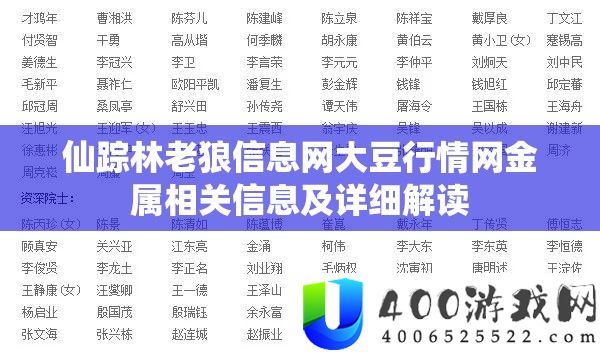 仙踪林老狼信息网大豆行情网金属相关信息及详细解读