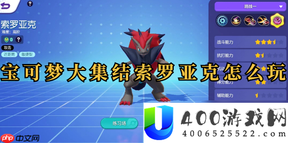 宝可梦大集结索罗亚克怎样玩-宝可梦大集结索罗亚克攻略