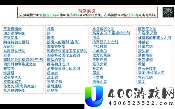 巫师3狂猎全武器图鉴分享