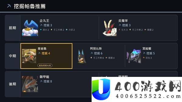 幻兽帕鲁各时期打工帕鲁推荐