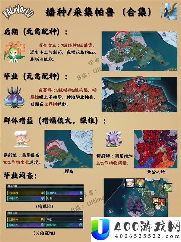 幻兽帕鲁采集播种工作帕鲁推荐
