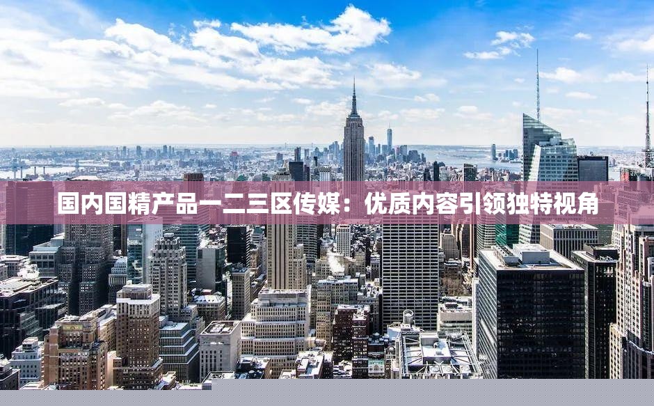 国内精英产品一二三区传媒：引领优质内容新视角