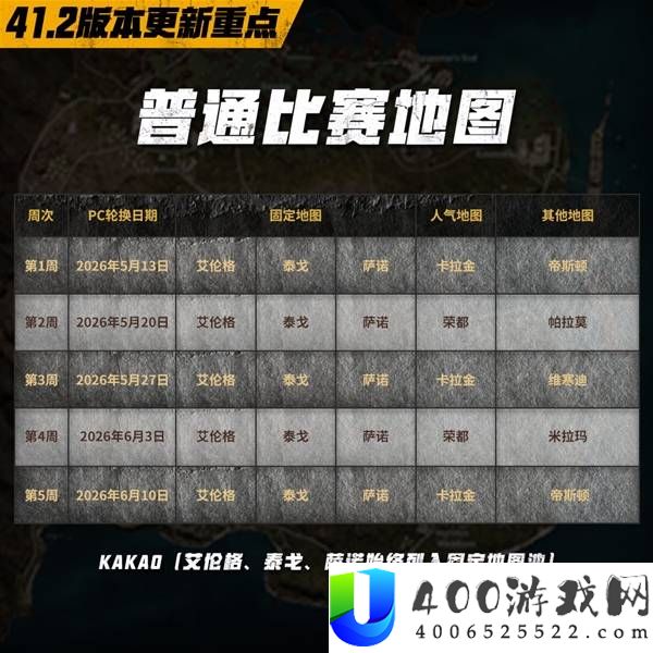 绝地求生41.2普通比赛地图一览