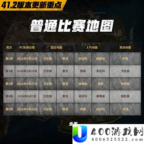 绝地求生41.2普通比赛地图一览