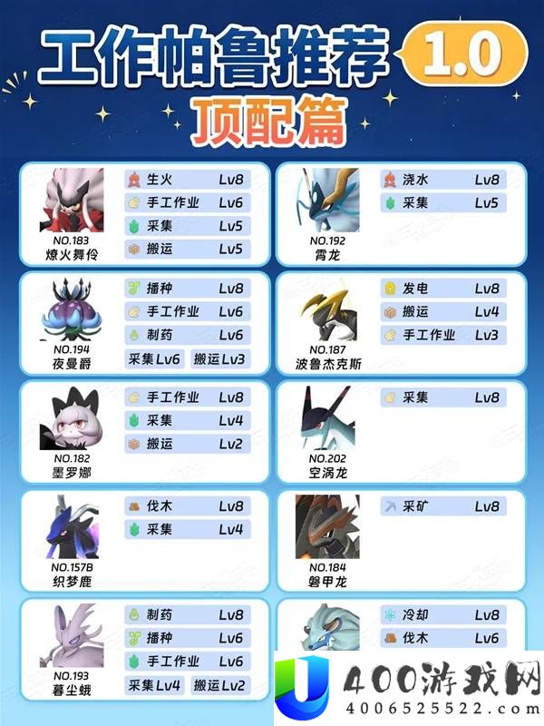 《幻兽帕鲁》正式版家园工作帕鲁配队推荐与选用指南