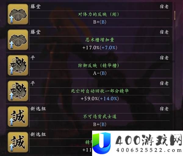 仁王3全武家宿老数据一览